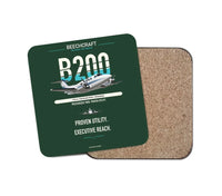 Thumbnail for Beechcraft King Air B200 design on dark green 1 piece coaster