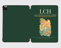 Thumbnail for Lake Charles Regional Airport (LCH) design on dark green ipad tablet case