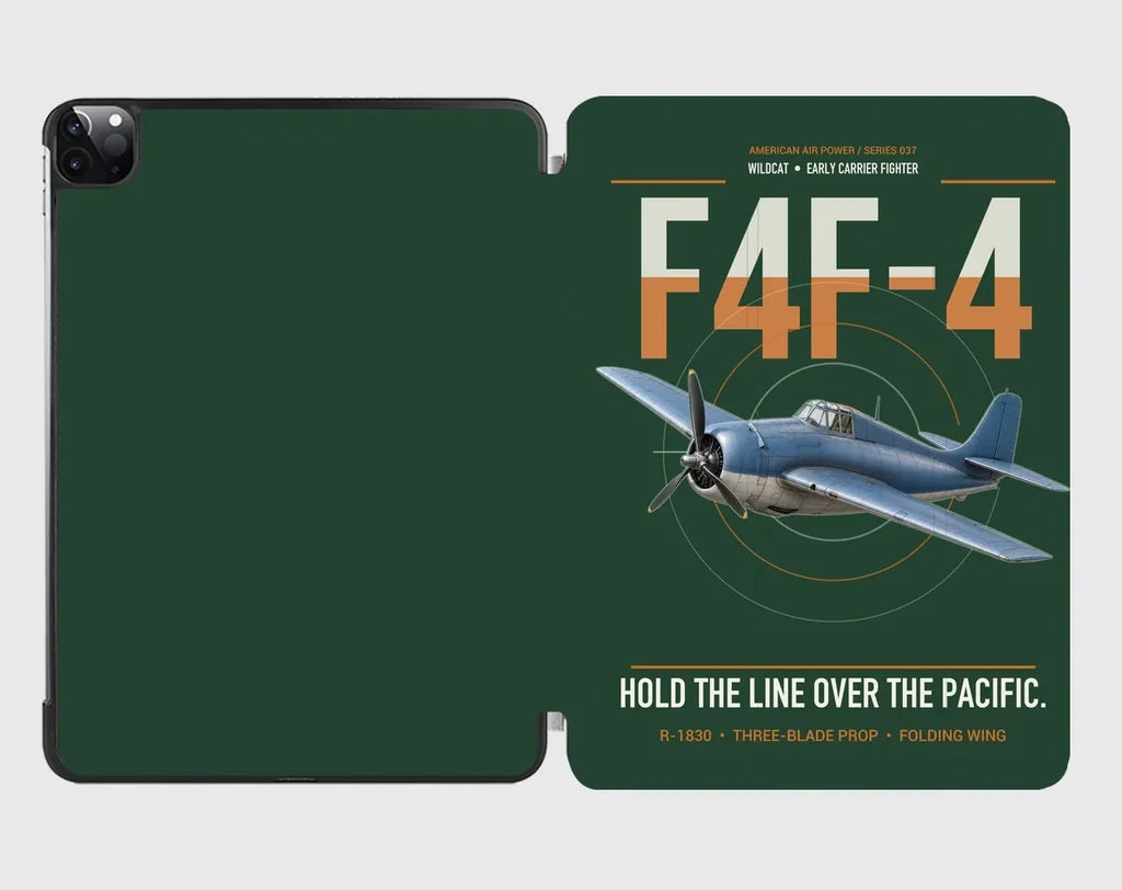 F4F-4 Wildcat design on dark green ipad tablet case