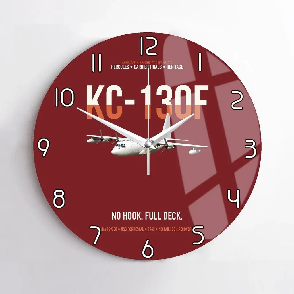 KC-130F BuNo 149798 design on dark red no frame wall clock