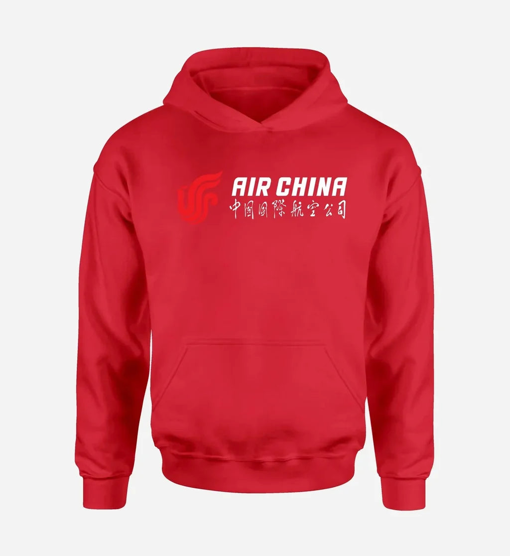 Air China Airlines logo on red single side hoodie