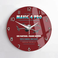 Thumbnail for DJI Mavic 4 Pro design on dark red no frame wall clock