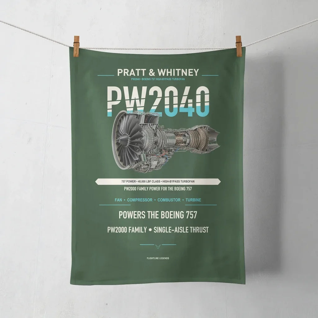 PW2040 design on dark green towel