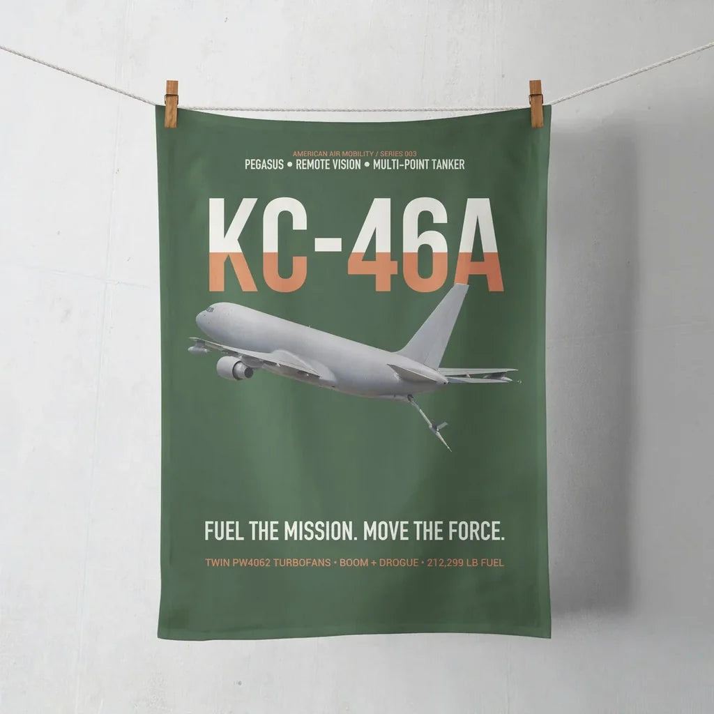 KC-46A PEGASUS design on dark green towel