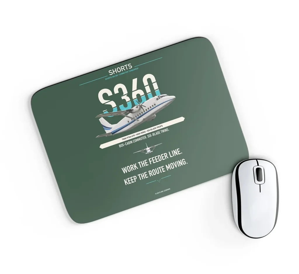 Shorts 360-300 design on dark green rectangle mouse pad