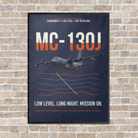 Thumbnail for MC-130J COMMANDO II vertical canvas print - framed - navy blue background