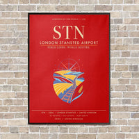 Thumbnail for London Stansted Airport STN - Canvas Framed - Red