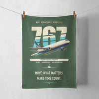Thumbnail for Boeing 767-300F design on dark green towel