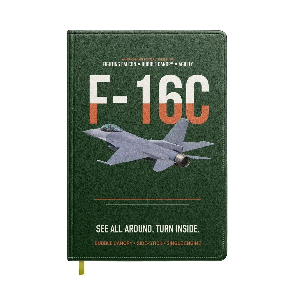 F-16C Fighting Falcon See All Around Turn Inside design on dark green notebook