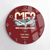 Thumbnail for Cessna 152 design on dark red no frame wall clock