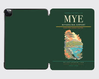 Thumbnail for Miyakejima Airport (MYE) design on dark green ipad tablet case