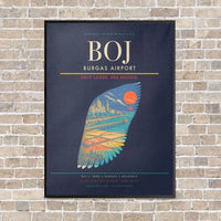 Thumbnail for Burgas Airport BOJ - Canvas Framed - Navy Blue