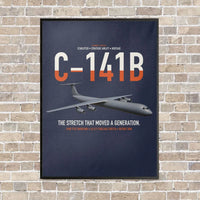 Thumbnail for C-141B Starlifter vertical canvas print - framed - navy blue background