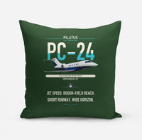 Thumbnail for Pilatus PC-24 design on dark green pillow