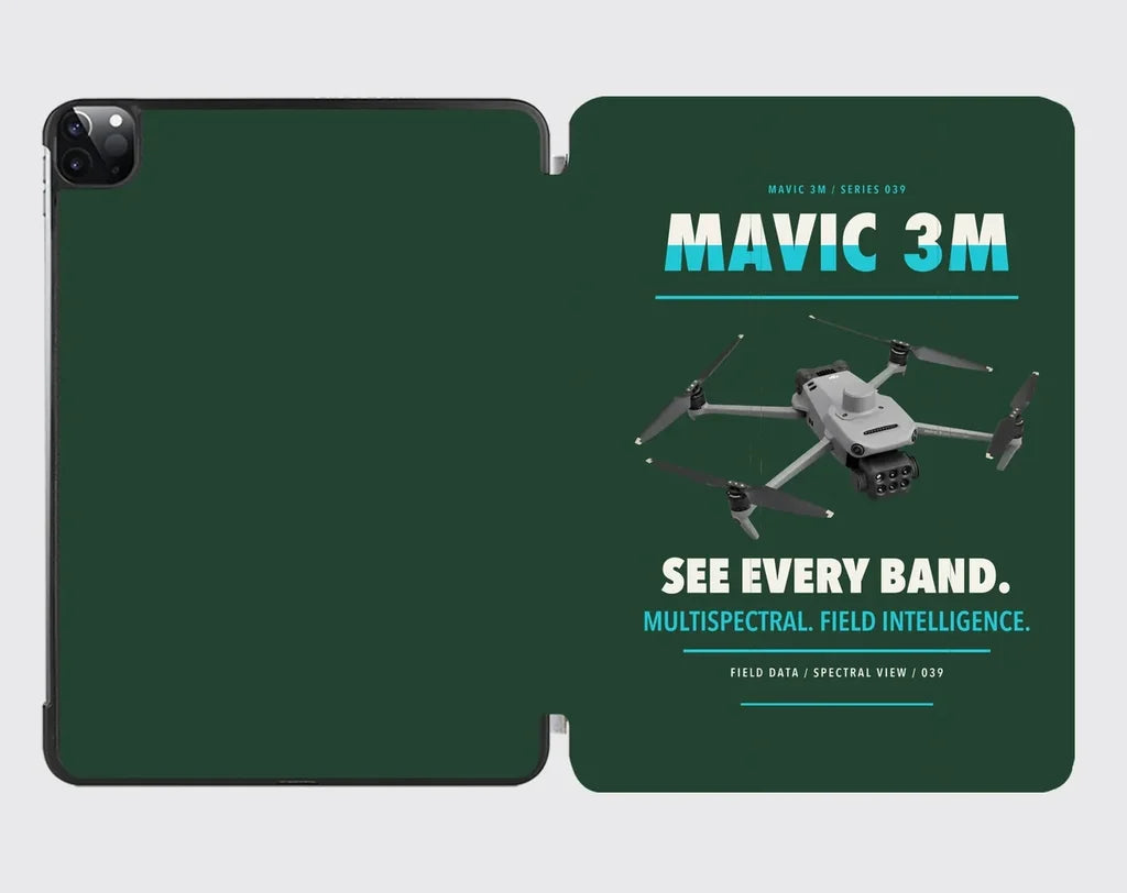DJI Mavic 3 Multispectral design on dark green ipad tablet case