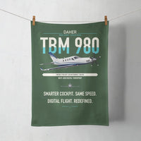 Thumbnail for Daher TBM 980 design on dark green towel