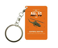 Thumbnail for Bell AH-1G Cobra design on orange designed key chain, double-side print