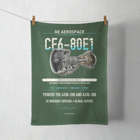 Thumbnail for CF6-80E1 design on dark green towel