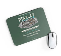 Thumbnail for PT6A-67 design on dark green rectangle mouse pad