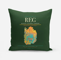 Thumbnail for Reggio Calabria Airport (REG) design on dark green pillow