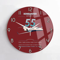 Thumbnail for Bombardier Learjet 55 design on dark red no frame wall clock