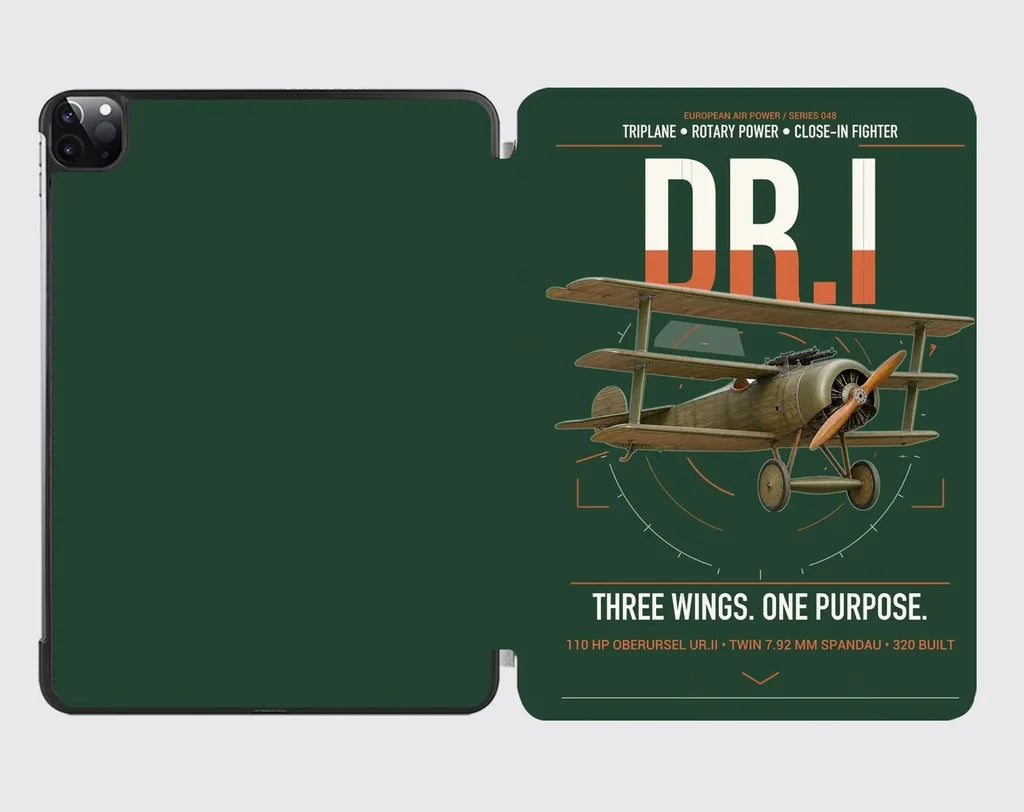 Fokker Dr.I design on dark green ipad tablet case