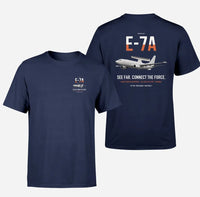 Thumbnail for E-7A Wedgetail design on navy blue double-side t-shirt, double-side print