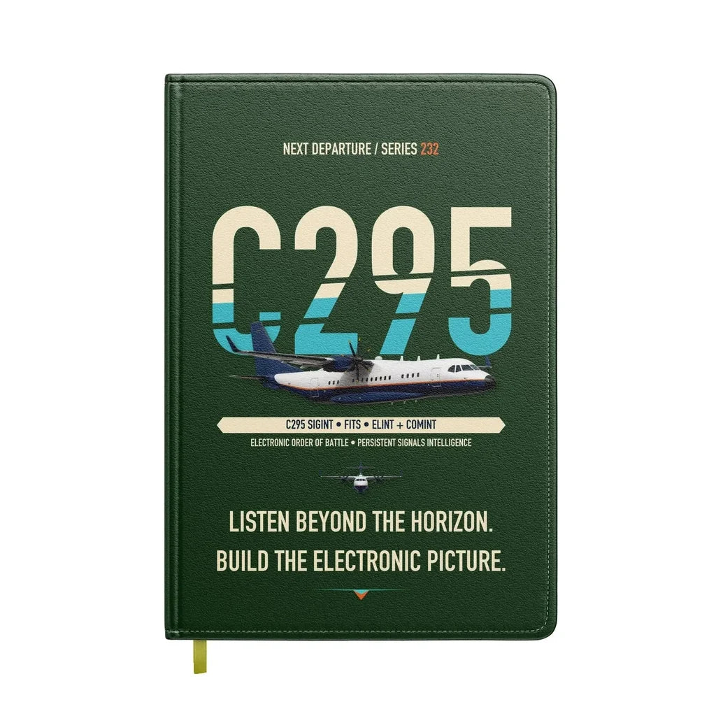 Airbus C295 SIGINT design on dark green notebook