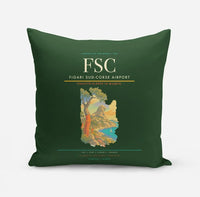 Thumbnail for Figari Sud-Corse Airport (FSC) design on dark green pillow