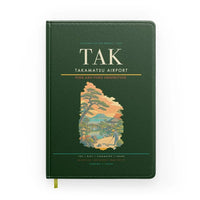 Thumbnail for Takamatsu Airport (TAK) design on dark green notebook