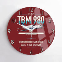 Thumbnail for Daher TBM 980 design on dark red no frame wall clock