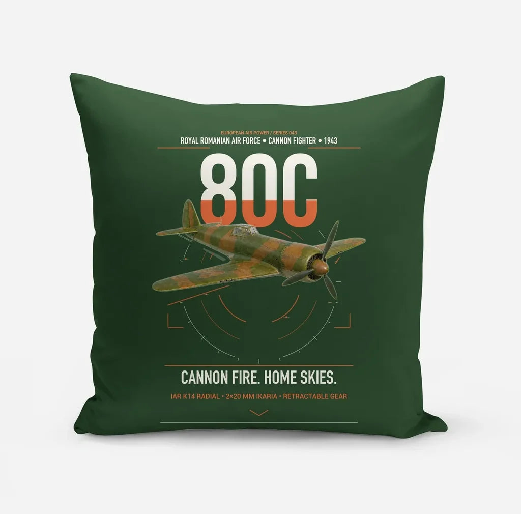 IAR 80C design on dark green pillow