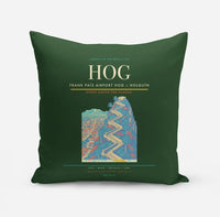 Thumbnail for Frank País Airport (HOG) design on dark green pillow
