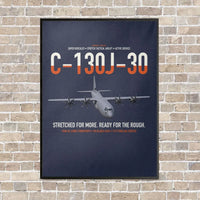 Thumbnail for C-130J-30 Super Hercules vertical canvas print - framed - navy blue background