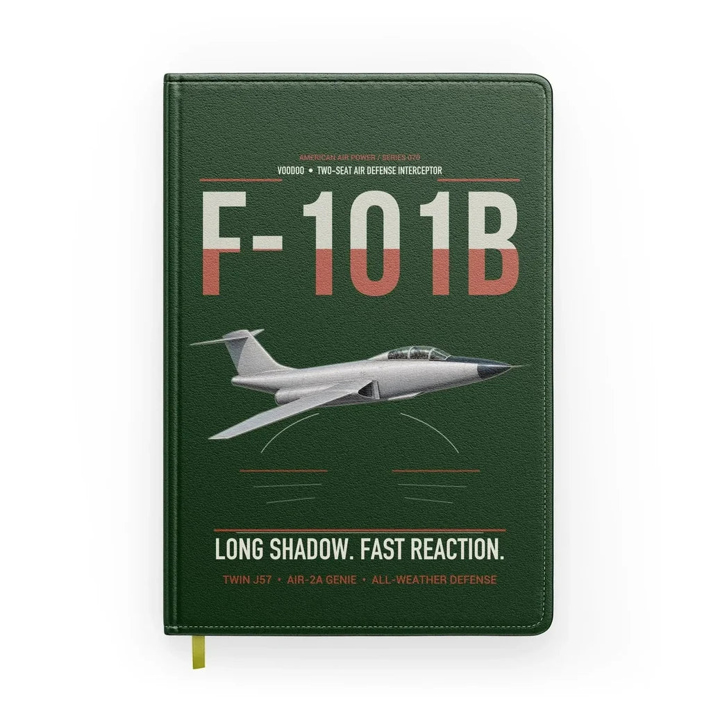 F-101B Voodoo design on dark green notebook