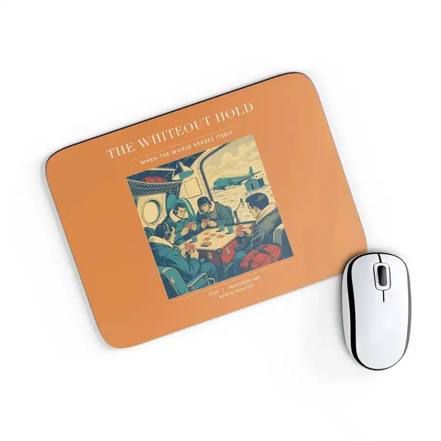 VINTAGE G4359 - The Whiteout Hold - Designed Mouse Pads design on orange rectangle