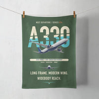 Thumbnail for Airbus A330-900neo design on dark green towel