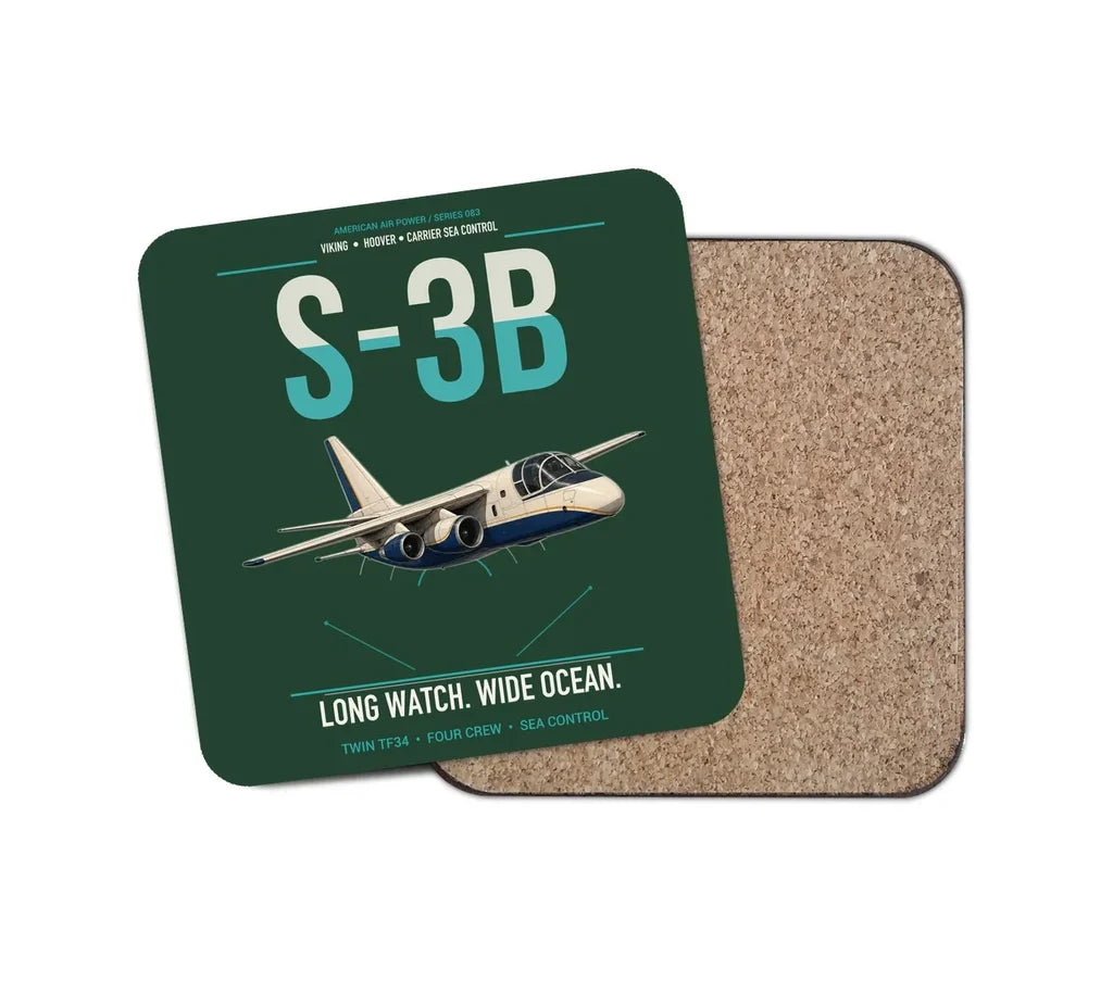 S-3B Viking design on dark green 1 piece coaster