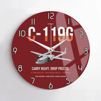 Thumbnail for C-119G Flying Boxcar design on dark red no frame wall clock
