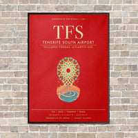 Thumbnail for Tenerife South Airport TFS - Canvas Framed - Red