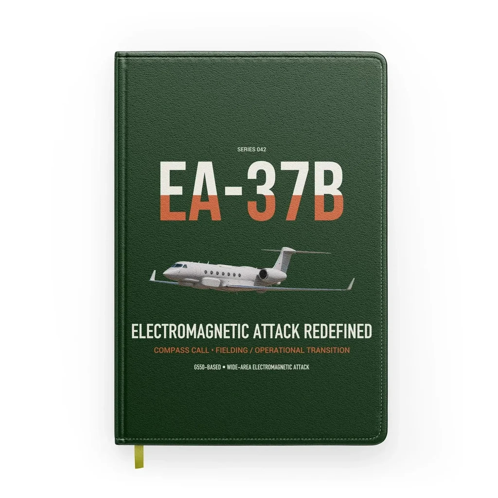EA-37B Compass Call design on dark green notebook