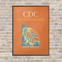 Thumbnail for Cedar City Regional Airport CDC - Canvas Framed - Orange