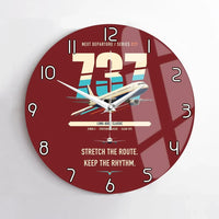 Thumbnail for Boeing 737-400 Classic design on dark red no frame wall clock