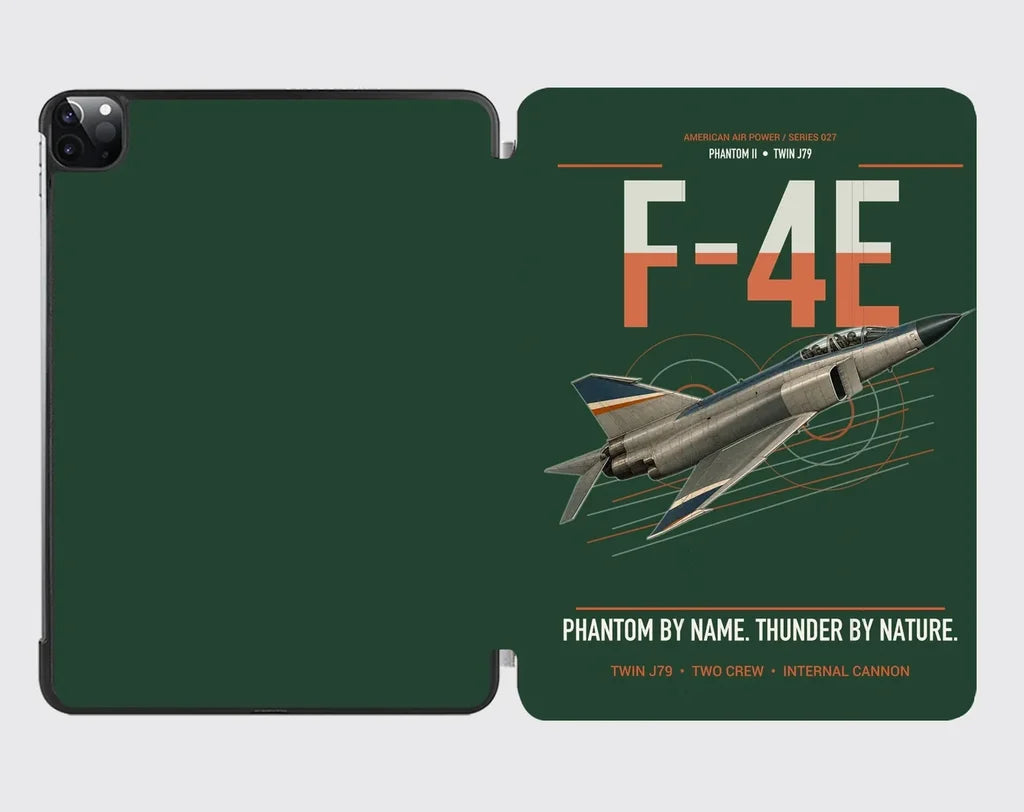 F-4E Phantom II design on dark green ipad tablet case
