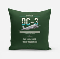 Thumbnail for Douglas DC-3 design on dark green pillow