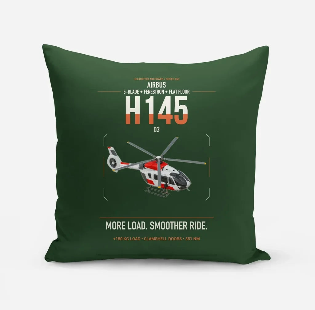 Airbus H145 D3 design on dark green pillow