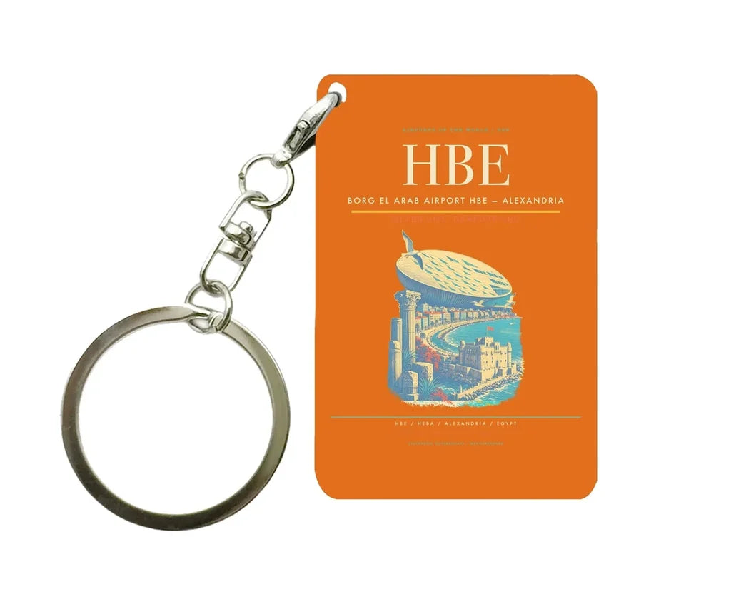 Borg El Arab Airport HBE — Alexandria Key Chain design on orange key chain