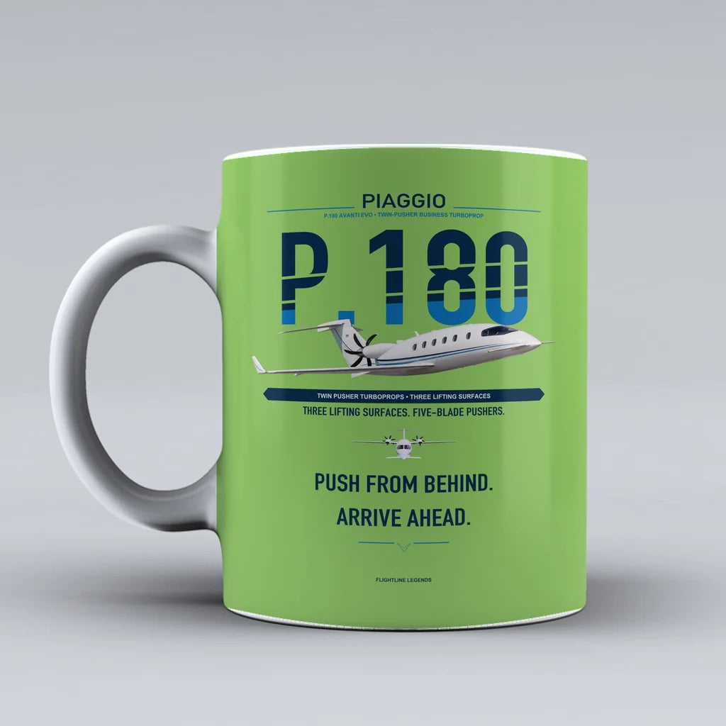 P.180 Avanti EVO Mug design on light green piaggio