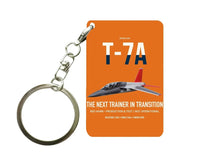 Thumbnail for T-7A Red Hawk design on orange designed key chain, double-side print