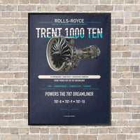 Thumbnail for TRENT 1000 TEN vertical canvas print - framed - navy blue background